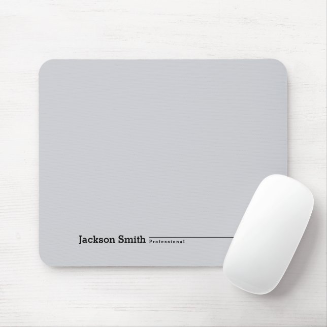 Grått modern minimalistisk personlig namn musmatta (Med mus)