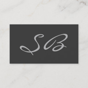 Grått Modern Monogram Standard-Affärskort Visitkort