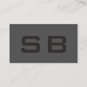 Grått Modern Monogram Standard-Affärskort Visitkort