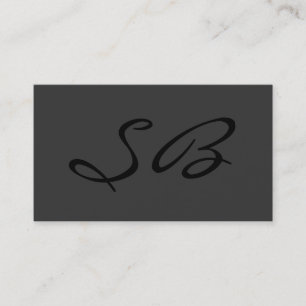Grått Modern Monogram Standard-Affärskort Visitkort