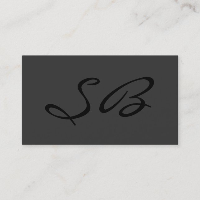 Grått Modern Monogram Standard-Affärskort Visitkort (Framsida)
