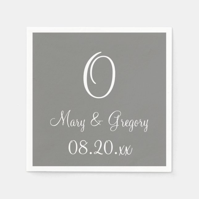 Grått Modern One Färg Napkins Pappersservett (Framsidan)