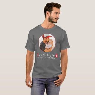 Grått Modern Simple Cute Pappa First Fars dag T Shirt