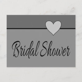 Grått Möhippa Hjärtinbjudan Grått & svart Inbjudan Vykort