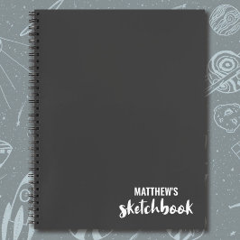 Grått Monogram Artist Sketchbook