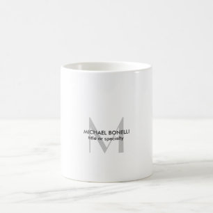 Grått Monogram Black White Kaffemugg