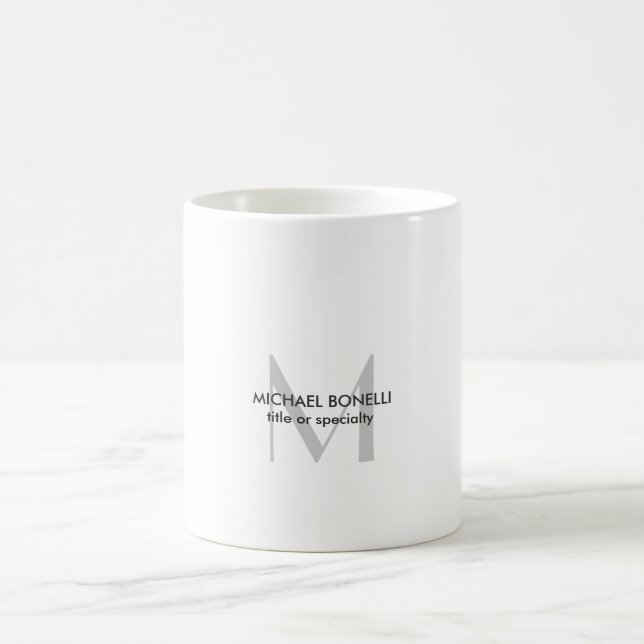 Grått Monogram Black White Kaffemugg (Center)