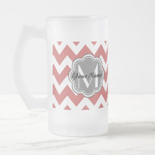 Grått Monogram (Blommigt) Frostat Ölglas