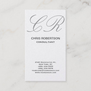 Grått Monogram Consultant Affärskort Visitkort