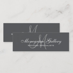 Grått Monogram enkelt Anpassade Mini Visitkort