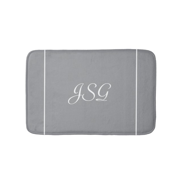 Grått Monogrammed bathmat Badrumsmatta (Framsidan)