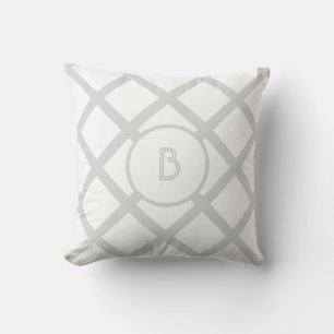 Grått Monogrammed Pillows Kudde