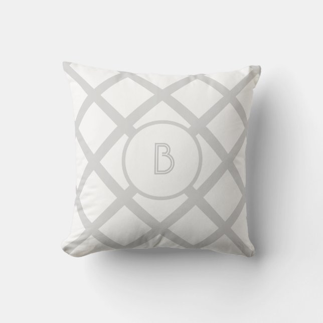 Grått Monogrammed Pillows Kudde (Framsida)