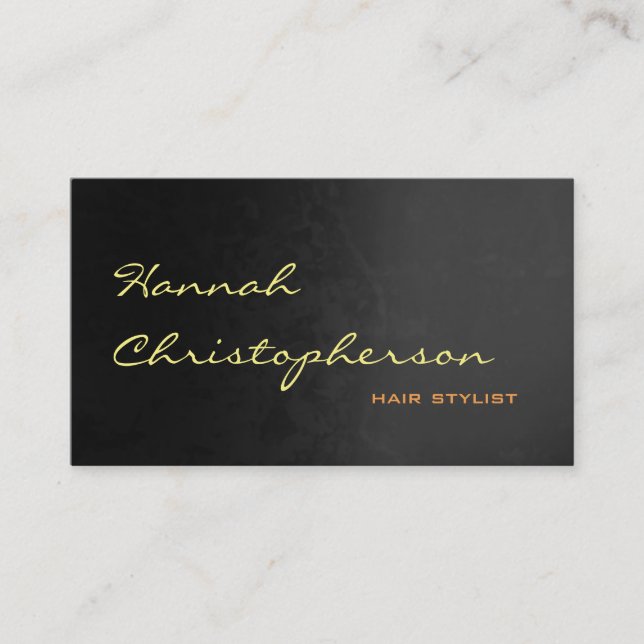 Grått Mönster Chic Handskrift Hair Stylist Visitkort (Framsida)