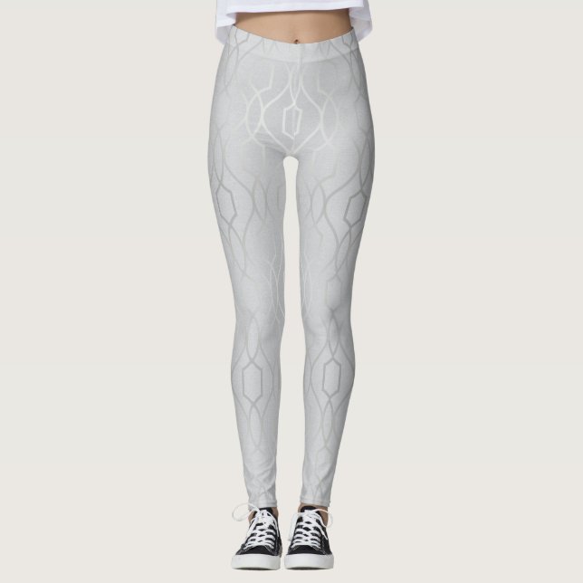 Grått Mönster Leggings (Framsida)