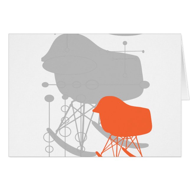 Grått Mönster-ordförande Silhouette OBS Kort (Framsidan Horizontal)