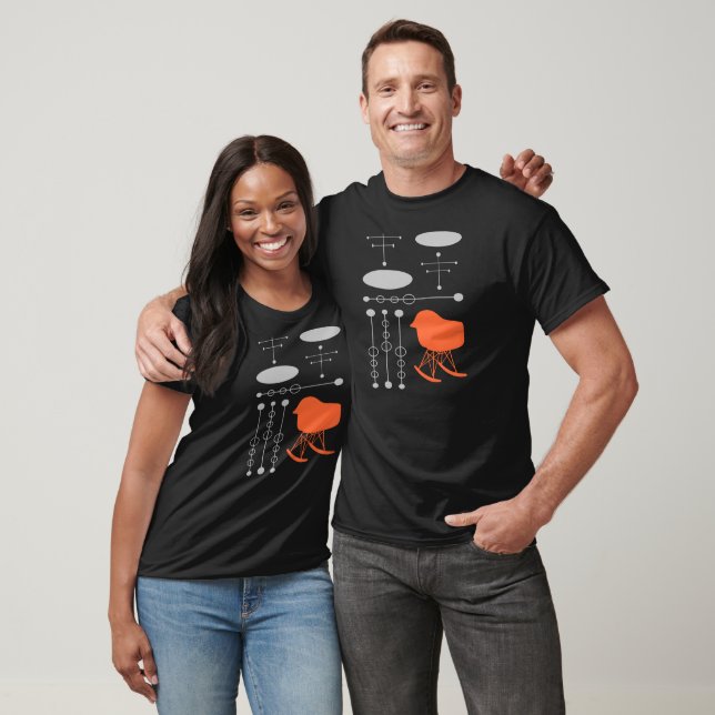 Grått Mönster-ordförande Silhouette T-shirt (Unisex)