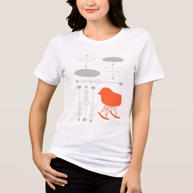 Grått Mönster-ordförande Silhouette Tee (Framsida)