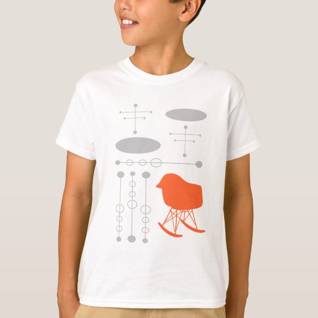 Grått Mönster-ordförande Silhouette Tee Shirt (Framsida)