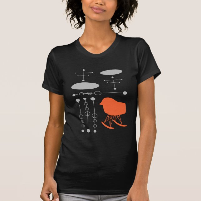 Grått Mönster-ordförande Silhouette Tee Shirt (Framsida)