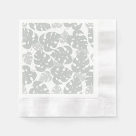 Grått monstera botaniska cocktailservetter pappersservett