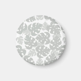 Grått monstera löv kylmagnet magnet