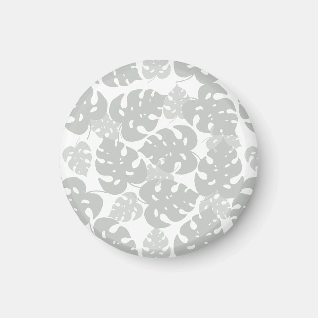 Grått monstera löv kylmagnet magnet (Framsidan)