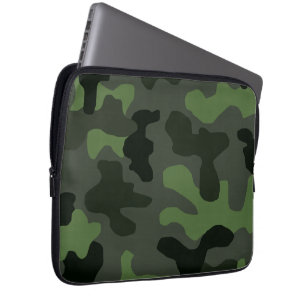 Grått mörk grönt kamouflage nr 14 laptop fodral