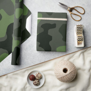 Grått mörk grönt kamouflage nr 14 presentpapper