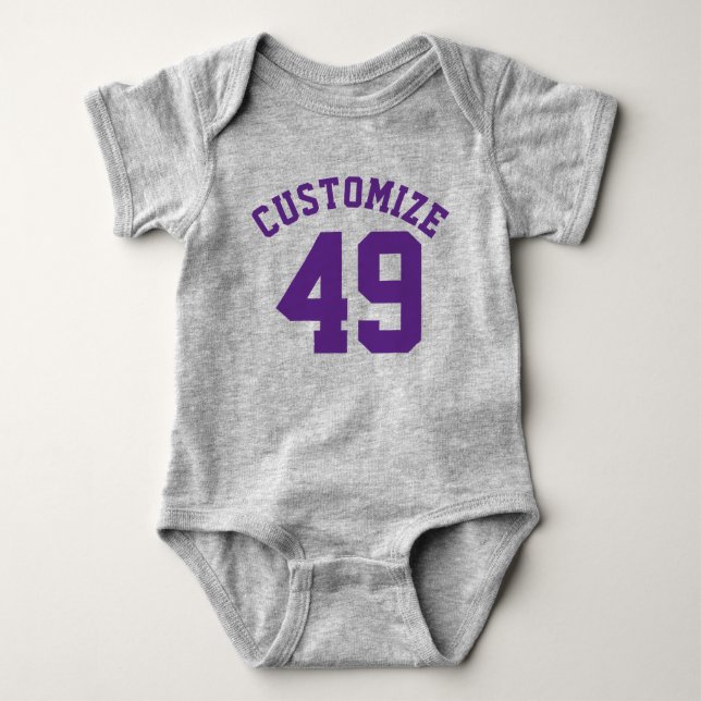GRÅTT & MÖRK LILA BABY | Sports Jersey Design Tee (Framsida)