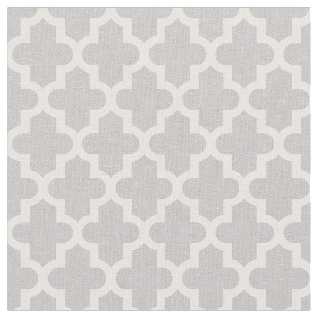 Grått Moroccan-utskrift Tyg (Närbild)