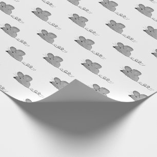 grått-möss i vitt presentpapper