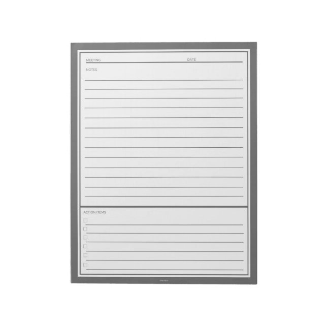 Grått Mötesanteckningar Anteckningsblock (Roterad)