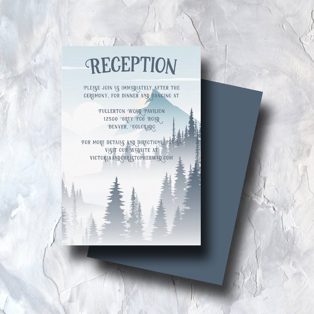 Grått Mountain Fog Wilderness Wedding Reception Tilläggskort (Skapare uppladdad)