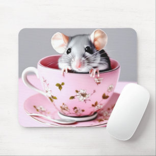 Grått Mouse i Tekopp Musmatta