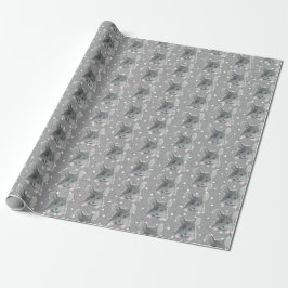 Grått Mouse på Polka dots Presentpapper