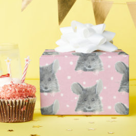 Grått Mouse på Polka dots Presentpapper
