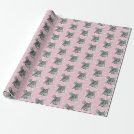 Grått Mouse på Polka dots Presentpapper