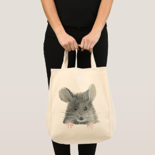 Grått Mouse Tygkasse