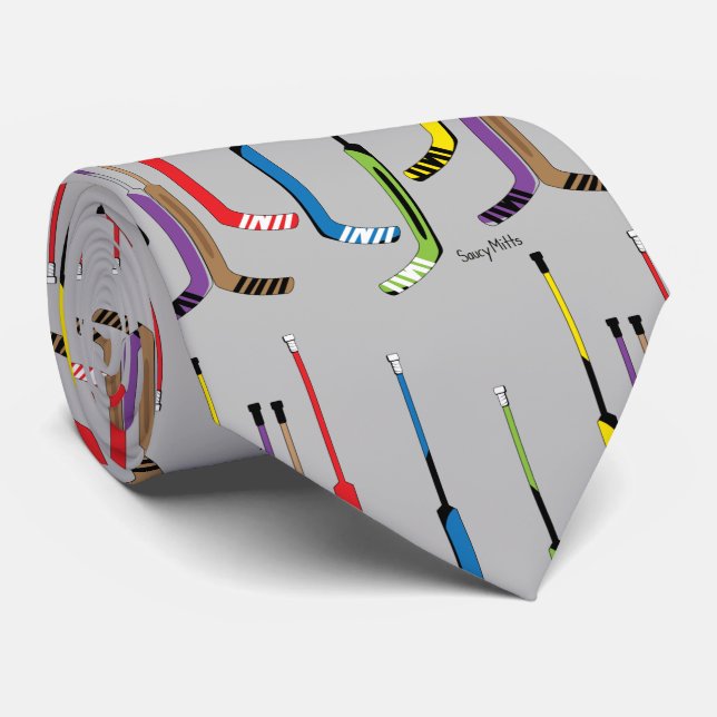 Grått Multi Färg Hockey Goalie Sticks Slips (Rullad)