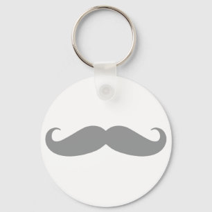 Grått mustaschmönster nyckelring