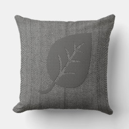 Grått Mysigt Wooly Löv Pillow Kudde