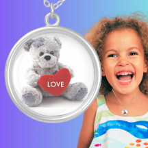 Grått Nalle Kärlek Necklace