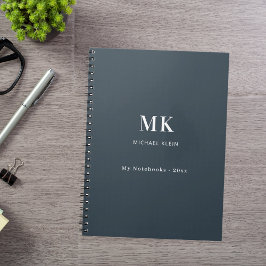 Grått namn monogram anteckningsbok