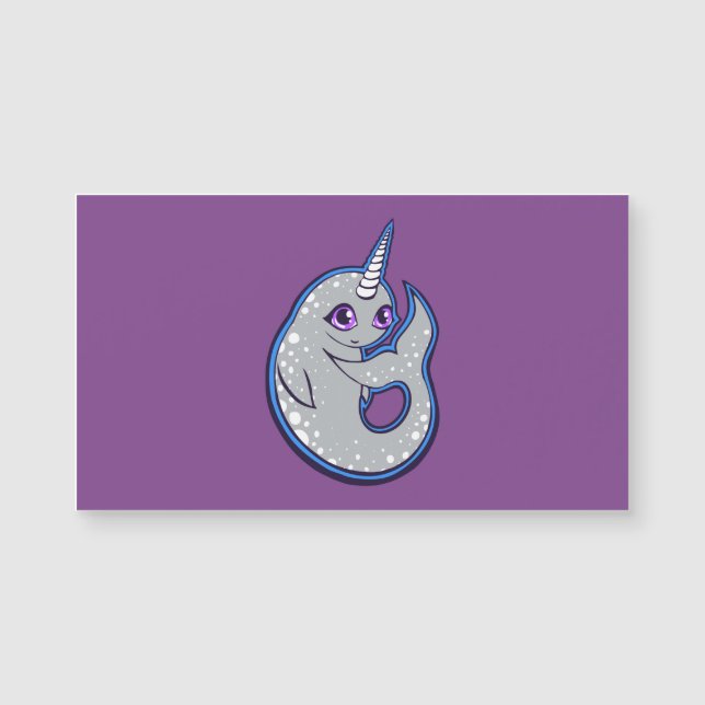 Grått Narwhal val med design för (Framsida)