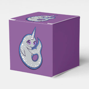 Grått Narwhal val med design för Presentaskar