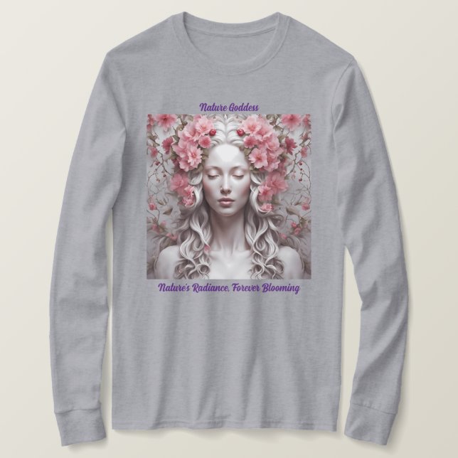 Grått Nature Goddess T-Shirt (Design framsida)