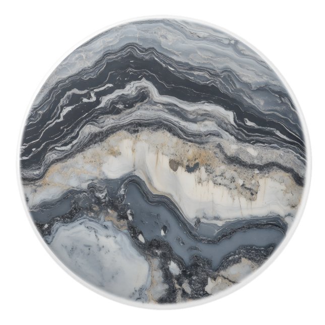 Grått Nature Marble Mönster Knopp (Framsidan)