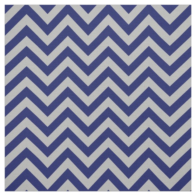 Grått Navy Blue LG Chevron ZigZag Mönster 12I Tyg (Provkarta)
