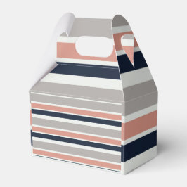 Grått Navy Blue Rosa Coastal Rand Presentaskar